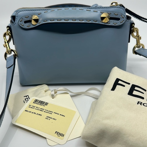 Fendi By The Way blue leather mini shoulder bag with dust bag & tags - Picture 4 of 16